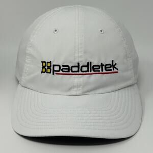Paddletek Pickleball Hat Baseball Cap Logo 6 Panel Strapback White